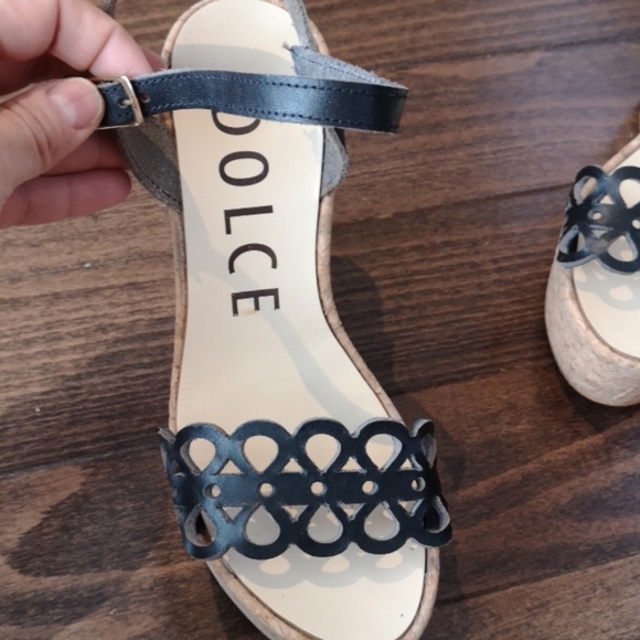 Cork platform heeled sandals EUR 36 in black - Picture 4 of 11